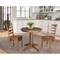 International Concepts Round 30 in Rd Top Pedestal Table, 2 Emily Chairs, Distressed Oak, 30 in W, 30 in L, 29.9 in H K42-30RT-27B-C617-2 - alternate 3